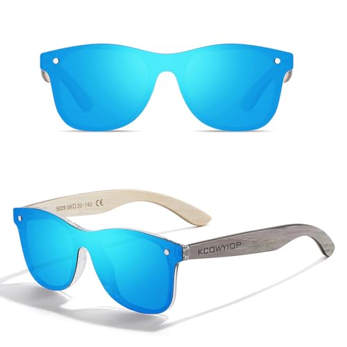 KCOWYIOP Sonnenbrillen Polarisierte Sonnenbrille,Herren Damen Polarisierte holz brille,Polarisierende Brillengläser mit UV400-Schutz S5029 von KCOWYIOP