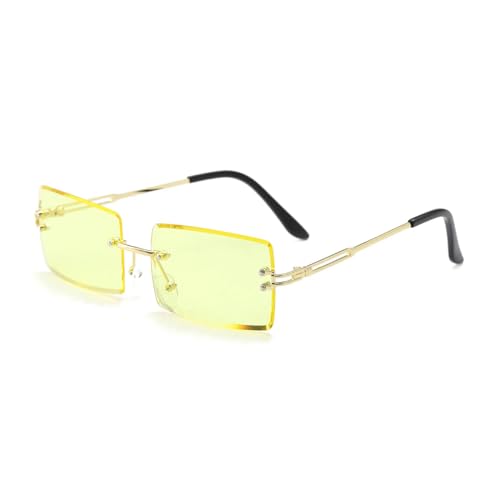 KCYSLY Damen-Sonnenbrille Damen Farbverlauf Trend Quadratische Rahmenlose Gläser-B von KCYSLY