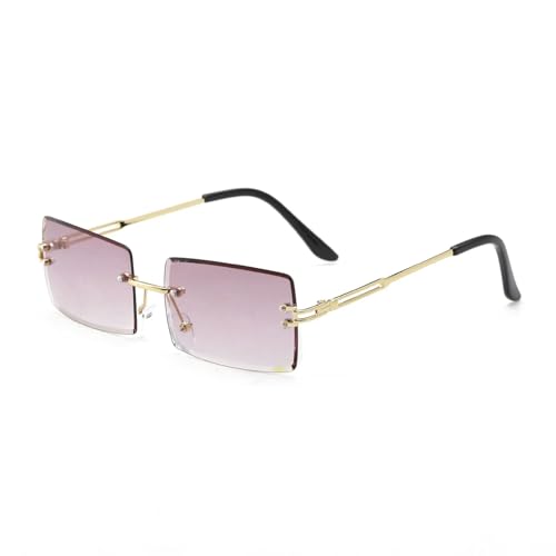 KCYSLY Damen-Sonnenbrille Damen Farbverlauf Trend Quadratische Rahmenlose Gläser-C von KCYSLY