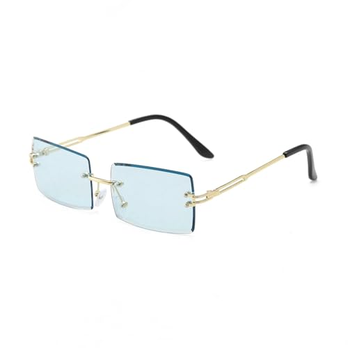 KCYSLY Damen-Sonnenbrille Damen Farbverlauf Trend Quadratische Rahmenlose Gläser-F von KCYSLY