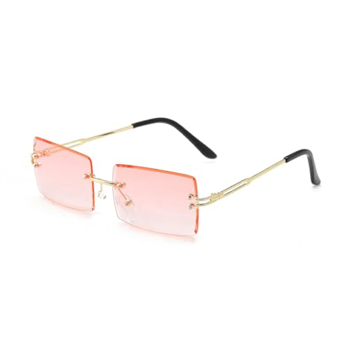 KCYSLY Damen-Sonnenbrille Damen Farbverlauf Trend Quadratische Rahmenlose Gläser-H von KCYSLY