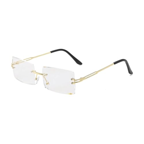 KCYSLY Damen-Sonnenbrille Damen Farbverlauf Trend Quadratische Rahmenlose Gläser-I von KCYSLY