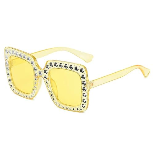 KCYSLY Damen-Sonnenbrille Fashion Square Großer Rahmen Anti-Diamant Sonnenbrille Personalisierte Straße Schießen-H von KCYSLY