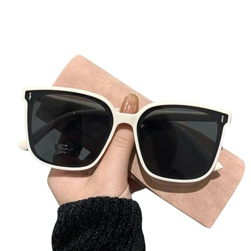 KCYSLY Damen-Sonnenbrille Frauen Designer Luxus Quadratische Sonnenbrille Klassische Vintage Brillen-Beige-Als Bild von KCYSLY