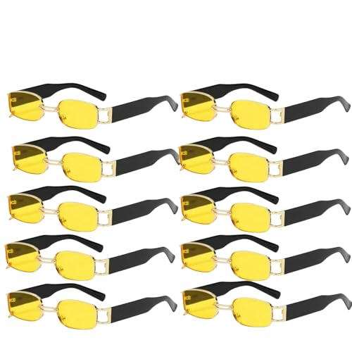 KCYSLY Damen-Sonnenbrille Mode Metall Kleine Quadratische Rahmen Hip-Hop Männer Und Frauen Sonnenbrille-L von KCYSLY