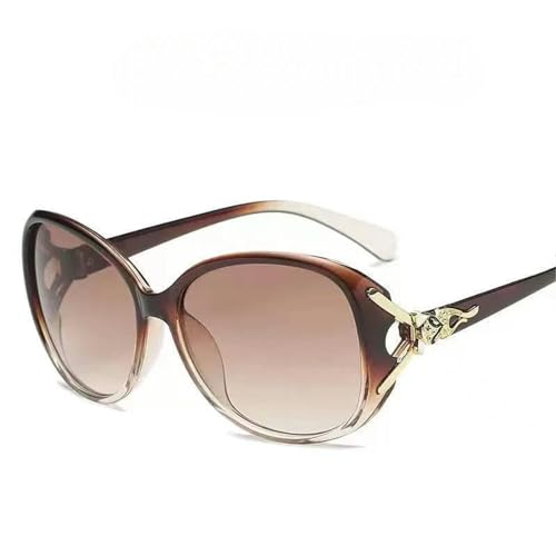 KCYSLY Damen-Sonnenbrille Vintage Frauen Uv Blocking Texturierte Sonnenbrille Gradient-Braun-Multi von KCYSLY