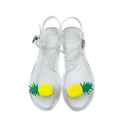 KCYSLY sandalen damen Pendlerinnen Transparente Pvc -Obstdekoration Sandalen Für Damen Sommer Transparent-Ananas2-39 von KCYSLY