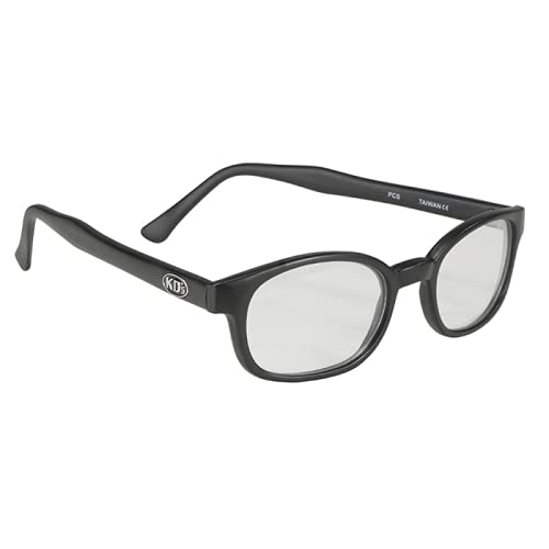 KD's 20015 - Sonnenbrille schwarz matt Sport und Biker - Herren & Damen - passt unter Helm Motorrad Ski - helle Gläser UV400 - getragen von Jax Teller und Samcro Sons of Anarchy, Schwarz , L von KD's