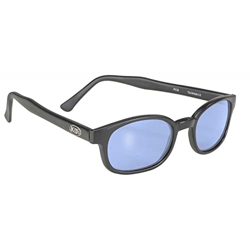 KD's X 10012 – Sonnenbrille schwarz matt Sport und Biker – Herren und Damen – passt unter Motorrad-Skihelm – UV400 Blau gläser – Getragen von Jax Teller und Samcro Sons of Anarchy von KD's