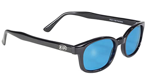 KD's X 1129 - Sport-Sonnenbrille für Motorradfahrer und Motorradfahrer – passt unter Helm Motorrad Ski – Türkis Gläser UV400 – getragen von Jax Teller und Samcro Sons of Anarchy, Schwarz , XL von KD's