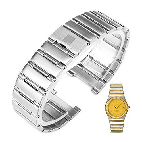 KDEGK Armband für Omega-Uhr mit Constellation Twin Eagles-Serie, Herren- und Damen-Stahlband, massive Edelstahl-Uhrenkette(Silvery,16-11mm) von KDEGK