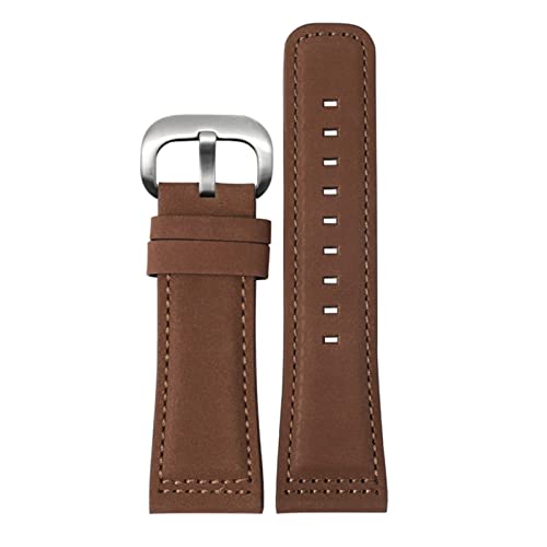 KDEGK Echtes Lederband für siebenfreitig Uhrenband Q203 M203 P1 P2 S2 M2 Q2 03 01 02 Braunblau 28mm Cowide Wachgurt(Dark Brown-silver) von KDEGK