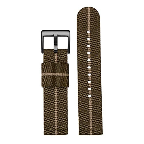 KDEGK Mode gewebter Nylon Uhrenband für Omega Seahorse 300 Leinwand verdickte Sportgurt 18mm 20 mm 22 mm 24 mm(Brown beige black,22mm) von KDEGK