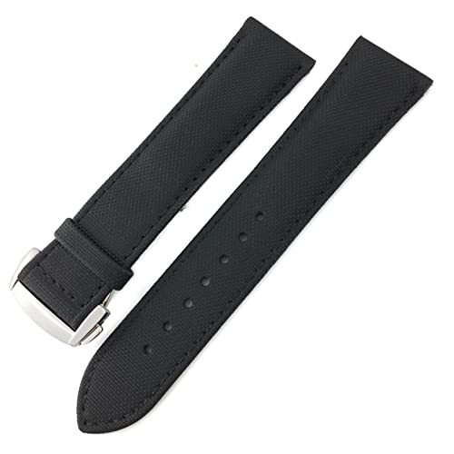 KDEGK Nylon Canvas Watch Band für Omega Seamaster Diver 300 für Rolex für Seiko SKX Für Tissot für Longines Leder 19/20/21/22mm Uhrengurt(Black black,22mm Golden buckle) von KDEGK