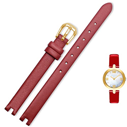 KDEGK Rindsleder-Uhrenarmband ist geeignet für Tissot Notched Strap 1853 Flamenco Serie T003/209 Damen-Uhrenkette 8 10 12 mm Schwarz(A,8mm) von KDEGK