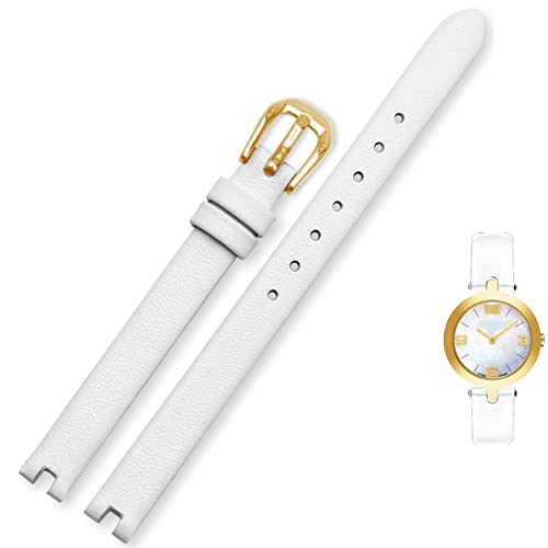 KDEGK Rindsleder-Uhrenarmband ist geeignet für Tissot Notched Strap 1853 Flamenco Serie T003/209 Damen-Uhrenkette 8 10 12 mm Schwarz(C,10mm) von KDEGK