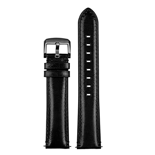 KDEGK Uhrenbandzubehör 20mm 22 mm Leder Uhrengurt für Mann Frau Armband Vintage Uhren Band(Black black,20mm) von KDEGK