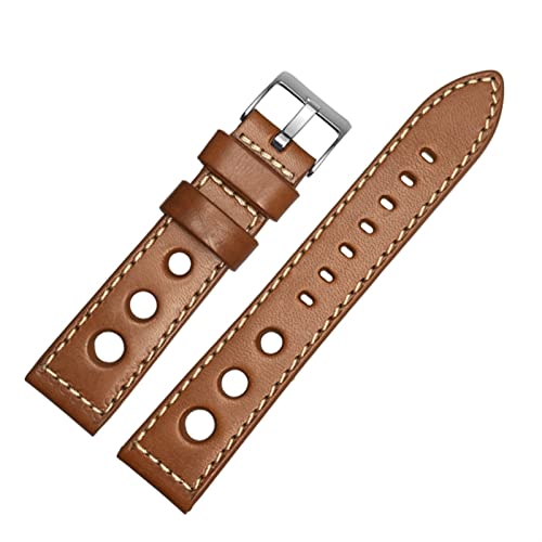 KDEGK Watchband für alle Brand Uhr Watch Gurte echtes Leder schwarz braun Größe 20mm 22 mm 24mm Armband Armband(Brwon,20mm) von KDEGK