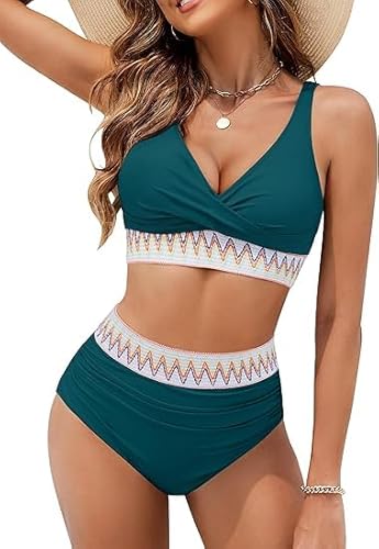 Bikini Damen Set Cross Zweiteiliger Badeanzug V Ausschnitt Bademode High Waist Badeanzüge Bikinioberteil Badehose Anzug mit Bauchkontrolle Swimsuit Strand Beachwear befristetes angebot des tages Bikini Damen Set Cross Zweiteiliger Badeanzug V Ausschnitt Bademode High Waist Badeanzüge Bikinioberteil Badehose Anzug mit Bauchkontrolle Swimsuit Strand Beachwear befristetes angebot des tages von KDEIHT