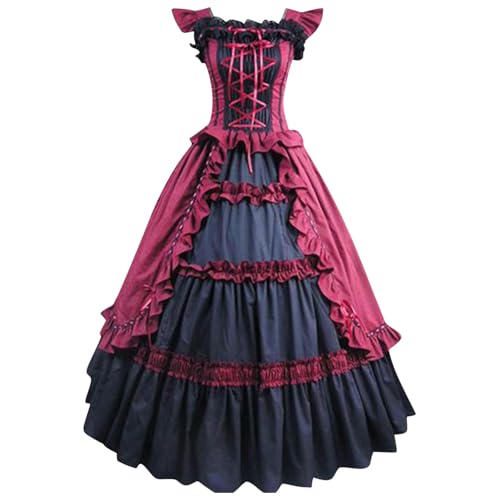 Damen Rokoko Ballkleid Gothic Viktorianisches Kleid Mittelalter Kostüm Langes Kleid Prinzessin Cosplay Kleider Bodenlang Vintage Goth-Kleid Halloween Fasching Karneval Kostüm Damen Rokoko Ballkleid Gothic Viktorianisches Kleid Mittelalter Kostüm Langes Kleid Prinzessin Cosplay Kleider Bodenlang Vintage Goth-Kleid Halloween Fasching Karneval Kostüm von KDEIHT