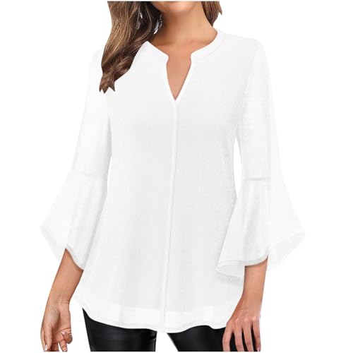 Glitzer Oberteile Damen 3/4 Ärmel Bluse Elegant Pailletten Tunika Festliche Blusenshirt Mesh Pullover Einfarbig Tshirt Silvester Outfit Leicht und Luftig T-Shirt Mode Blusentop Longbluse von KDEIHT