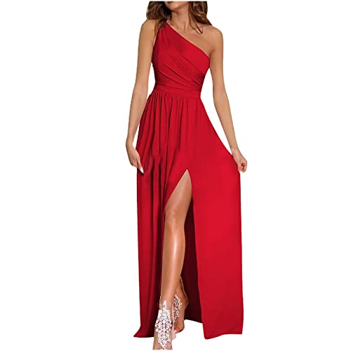 KDEIHT Abendkleid Damen Sexy One Shoulder Partykleid Elegant Cocktailkleid mit Schlitz Maxikleid Einfarbig Ballkleid Einfarbig Mode Kleider Hohe Taille Kleid Klassisch KDEIHT Abendkleid Damen Sexy One Shoulder Partykleid Elegant Cocktailkleid mit Schlitz Maxikleid Einfarbig Ballkleid Einfarbig Mode Kleider Hohe Taille Kleid Klassisch von KDEIHT