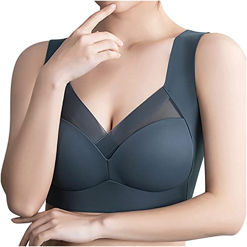 KDEIHT BH Damen ohne Bügel Nahtloser Bustier Sport Bra Große Größen Push Up Spitzen Korsage Spitze Bh Seamless Soft Bequem Klassische Bügelloser Hautfreundlich Bralette von KDEIHT