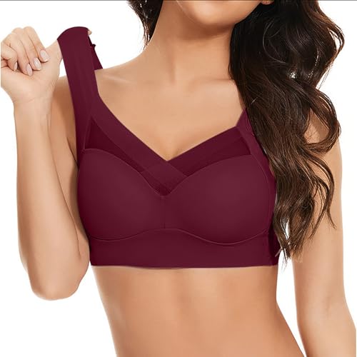 KDEIHT BH Damen ohne Bügel Nahtloser Bustier Sport Bra Große Größen Push Up Spitzen Korsage Spitze Bh Seamless Soft Bequem Klassische Bügelloser Hautfreundlich Bralette von KDEIHT