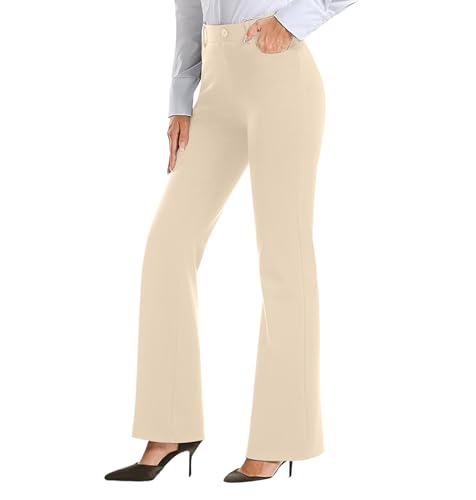 KDEIHT Damen Elegant Anzughose Business Casual Stoffhose Hohe Taille Sommerhose Anzug Mode Freizeithose Einfarbig Sporthose Gerade Bein Hosen Palazzo Hose Arbeit Cargohose Crazy Deals von KDEIHT