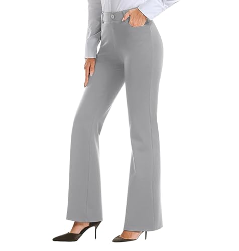 KDEIHT Damen Elegant Anzughose Business Casual Stoffhose Hohe Taille Sommerhose Anzug Mode Freizeithose Einfarbig Sporthose Gerade Bein Hosen Palazzo Hose Arbeit Cargohose beliebte Marken von KDEIHT