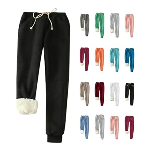 KDEIHT Damen Jogginghose Warme Fleece Freizeithose Winter Thermo Hosen Verdickte Sporthosen Gefütterte Jogger Fleecehose Verdickte Sweathose Einfarbig Sporthose mit Taschen Trainingshose KDEIHT Damen Jogginghose Warme Fleece Freizeithose Winter Thermo Hosen Verdickte Sporthosen Gefütterte Jogger Fleecehose Verdickte Sweathose Einfarbig Sporthose mit Taschen Trainingshose von KDEIHT