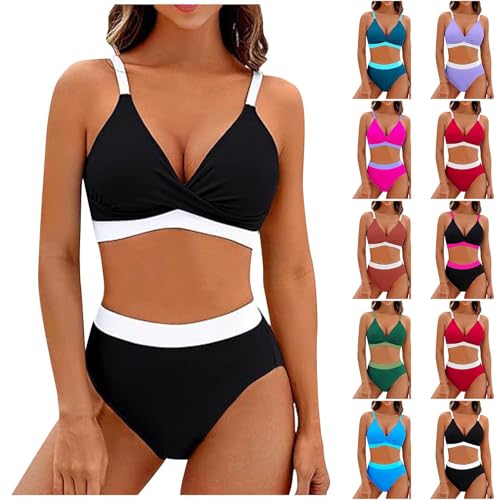 KDEIHT Damen Zweiteiliger Badeanzug Bikini Set Wickeloptik Bademode V Ausschnitt Swimsuit High Waist Tankinis Sommer Strandmode Bauchkontrolle Schwimmanzug Sexy Bikinis Angebot des Tages KDEIHT Damen Zweiteiliger Badeanzug Bikini Set Wickeloptik Bademode V Ausschnitt Swimsuit High Waist Tankinis Sommer Strandmode Bauchkontrolle Schwimmanzug Sexy Bikinis Angebot des Tages von KDEIHT