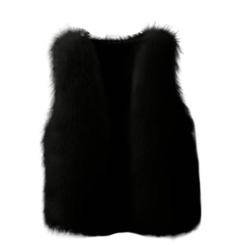 KDEIHT Felljacke Ärmellose Pelzweste Flauschig Mode Fellweste Weich Jacke Kunstfell Wolleweste Faux Pelz PlüSchjacke Fleece Winterjacke Kuschelig Fell Fleecejacke Einfarbig Kunstfellweste von KDEIHT