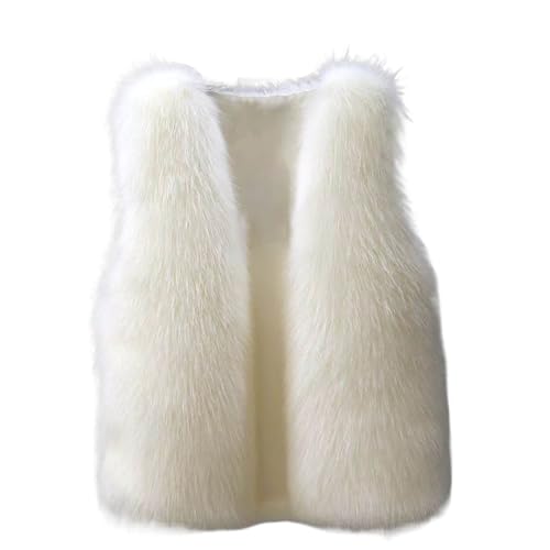 KDEIHT Felljacke Ärmellose Pelzweste Flauschig Mode Fellweste Weich Jacke Kunstfell Wolleweste Faux Pelz PlüSchjacke Fleece Winterjacke Kuschelig Fell Fleecejacke Einfarbig Kunstfellweste von KDEIHT