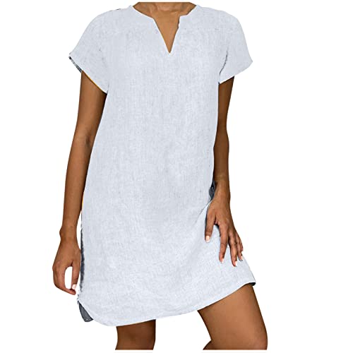 KDEIHT Flash Sale Discounts Sommerkleid Damen Leicht Leinenkleid Baumwolle Leinen Kleid Casual Kleider Sommer Midikleid V-Ausschnitt Kurzarm Strandkleid Luftig Freizeitkleid Mode Shirtkleid KDEIHT Flash Sale Discounts Sommerkleid Damen Leicht Leinenkleid Baumwolle Leinen Kleid Casual Kleider Sommer Midikleid V-Ausschnitt Kurzarm Strandkleid Luftig Freizeitkleid Mode Shirtkleid von KDEIHT