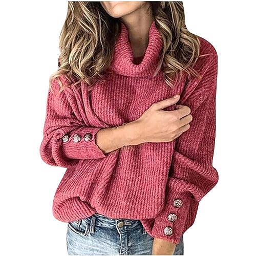 KDEIHT Strickpullover Damen Casual Pulli Winter Warm Sweatshirt Langarm Rollkragenpullover Oversized Sweatshirts Elegant Strickpullover Rollkragen Bluse Mode Sweater Bequem Langarmshirt KDEIHT Strickpullover Damen Casual Pulli Winter Warm Sweatshirt Langarm Rollkragenpullover Oversized Sweatshirts Elegant Strickpullover Rollkragen Bluse Mode Sweater Bequem Langarmshirt von KDEIHT