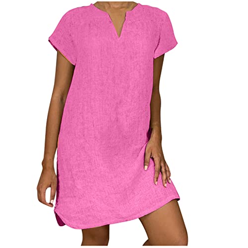 KDEIHT Warehouse Deal Sommerkleid Damen Leicht Leinenkleid Baumwolle Leinen Kleid Casual Kleider Sommer Midikleid V-Ausschnitt Kurzarm Strandkleid Luftig Freizeitkleid Mode Shirtkleid KDEIHT Warehouse Deal Sommerkleid Damen Leicht Leinenkleid Baumwolle Leinen Kleid Casual Kleider Sommer Midikleid V-Ausschnitt Kurzarm Strandkleid Luftig Freizeitkleid Mode Shirtkleid von KDEIHT