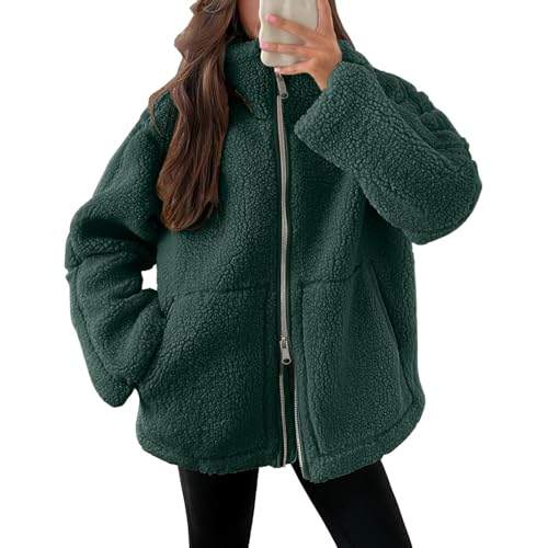 KDEIHT Winterjacke Damen Warm Teddyjacke Winter Fleecejacke Teddyfleece Übergangsjacke Einfarbig Wintermantel Flauschig Dicke Plüschjacke Bequem Mantel Langarm Weich Jacke Warme Wollmantel KDEIHT Winterjacke Damen Warm Teddyjacke Winter Fleecejacke Teddyfleece Übergangsjacke Einfarbig Wintermantel Flauschig Dicke Plüschjacke Bequem Mantel Langarm Weich Jacke Warme Wollmantel von KDEIHT