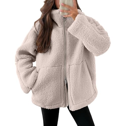 KDEIHT Winterjacke Damen Warm Teddyjacke Winter Fleecejacke Teddyfleece Übergangsjacke Einfarbig Wintermantel Flauschig Dicke Plüschjacke Bequem Mantel Langarm Weich Jacke Warme Wollmantel KDEIHT Winterjacke Damen Warm Teddyjacke Winter Fleecejacke Teddyfleece Übergangsjacke Einfarbig Wintermantel Flauschig Dicke Plüschjacke Bequem Mantel Langarm Weich Jacke Warme Wollmantel von KDEIHT