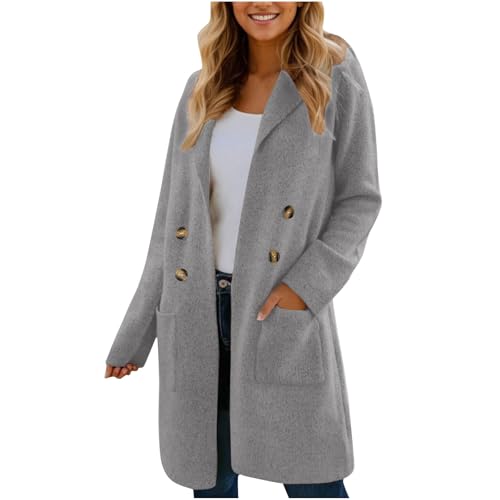 KDEIHT Wollmantel Damen Winter Wintermantel Lange Wolljacke Warme Mantel Elegant Winterjacke mit Reverskragen Jacke Wolle Trenchcoat Doppelreihig Hemdjacke Freizeit Winterparka Langarm Outdoorjacke KDEIHT Wollmantel Damen Winter Wintermantel Lange Wolljacke Warme Mantel Elegant Winterjacke mit Reverskragen Jacke Wolle Trenchcoat Doppelreihig Hemdjacke Freizeit Winterparka Langarm Outdoorjacke von KDEIHT
