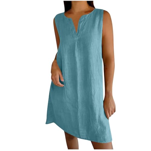 Leinenkleid Damen Leinen Baumwolle Sommerkleid V Ausschnitt A Linie Strandkleid Ärmellose Kleid Locker Trägerkleid Knielang Freizeitkleid Strand Urlaub Tankkleid Musselin Shirtkleid Leinenkleid Damen Leinen Baumwolle Sommerkleid V Ausschnitt A Linie Strandkleid Ärmellose Kleid Locker Trägerkleid Knielang Freizeitkleid Strand Urlaub Tankkleid Musselin Shirtkleid von KDEIHT