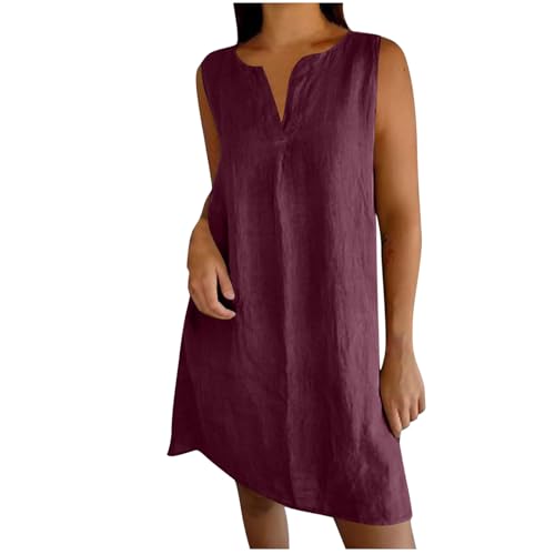 Leinenkleid Damen Leinen Baumwolle Sommerkleid V Ausschnitt A Linie Strandkleid Ärmellose Kleid Locker Trägerkleid Knielang Freizeitkleid Strand Urlaub Tankkleid Musselin Shirtkleid Leinenkleid Damen Leinen Baumwolle Sommerkleid V Ausschnitt A Linie Strandkleid Ärmellose Kleid Locker Trägerkleid Knielang Freizeitkleid Strand Urlaub Tankkleid Musselin Shirtkleid von KDEIHT