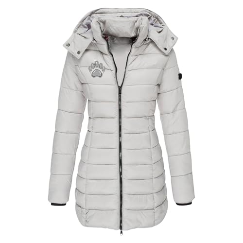 Wintermäntel Damen Lange Steppmantel Winter Daunenmantel Warm Jacke Mantel mit Kapuze Reißverschluss Daunenjacke Parka Daunenjacke Winddichter Outdoorjacke Leicht Steppmantel von KDEIHT
