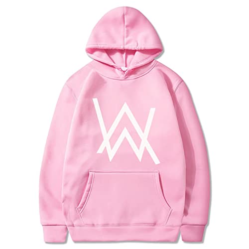 KDFN Alan Walker Sweatshirt in Übergröße für Damen und Herren, Oberteil, Kleidung, Kapuzenpullover, leger, Harajuku Damen-Kapuzenpullover, volle Ärmel, Rosa / Weiß, XXXL von KDFN