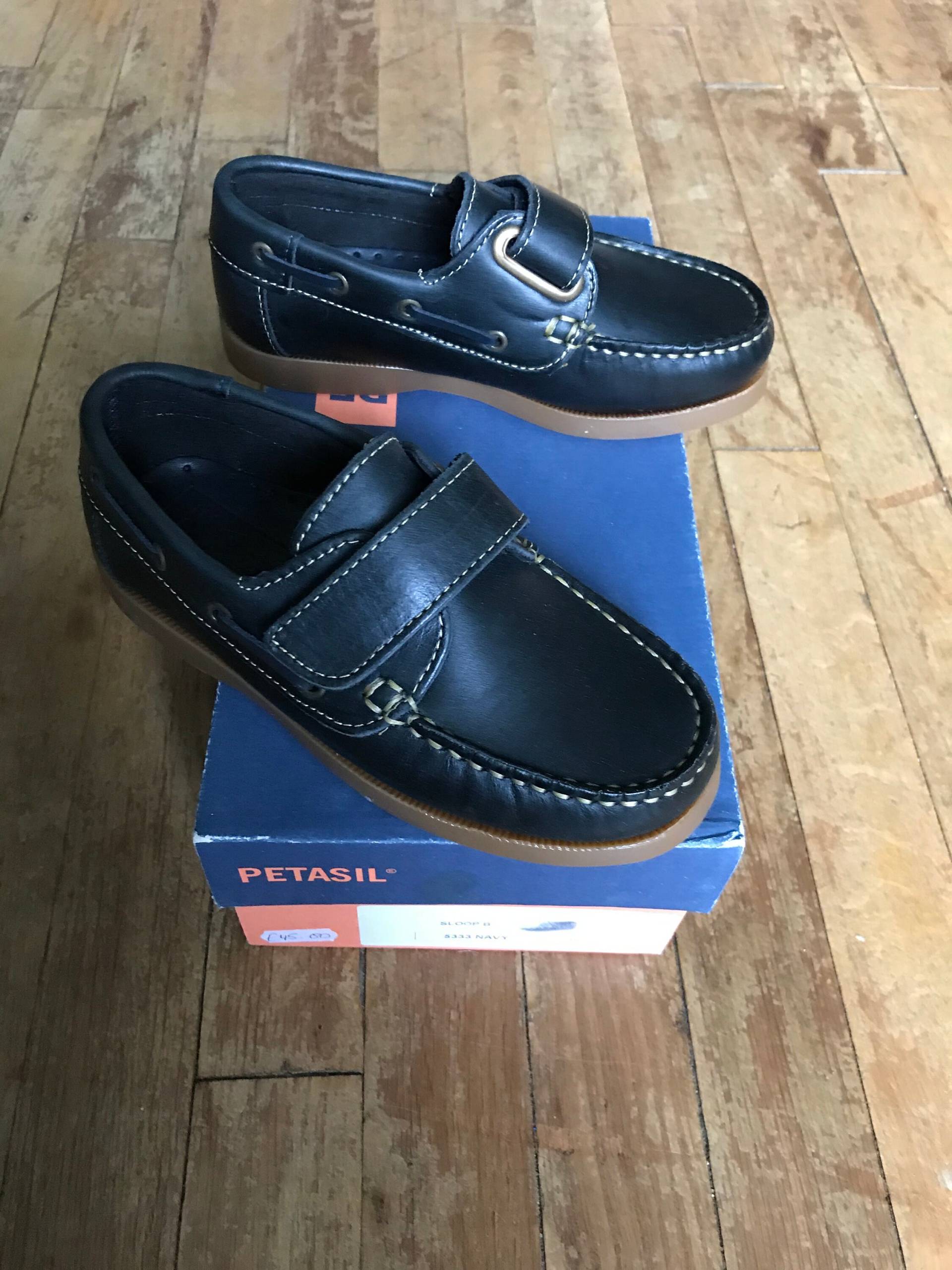 Petasil Navy Leder Velcro Bootsschuhe von KDGinger
