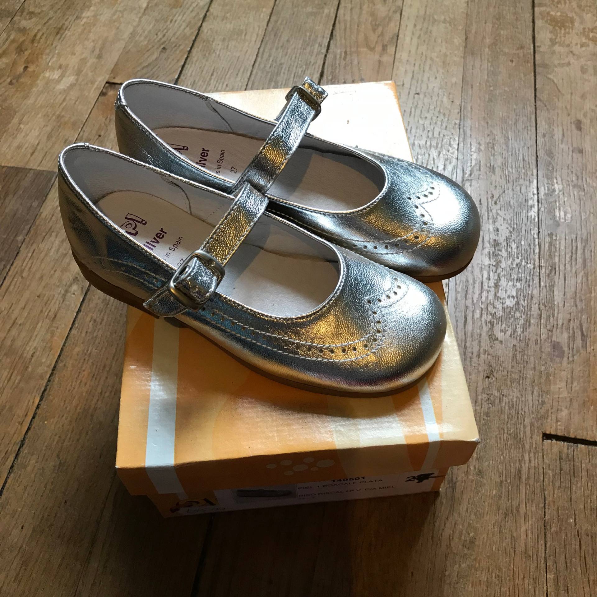 Silber Leder Mary Jane Schuh von KDGinger