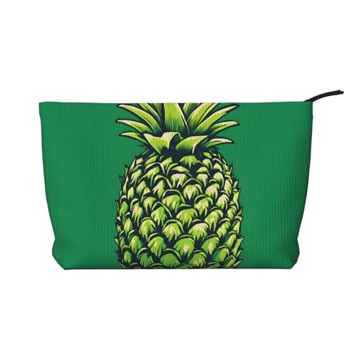 Cord-Make-up-Tasche mit Reißverschluss, Kosmetiktasche für Damen, kleine Make-up-Tasche für Geldbörse, tragbare Reise-Kosmetiktasche, Geschenktasche für Damen, Mädchen, Damen, Eine Ananas, von KDUBNJDS