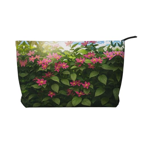 Cord-Make-up-Tasche mit Reißverschluss, Kosmetiktasche für Damen, kleine Make-up-Tasche für Geldbörse, tragbare Reise-Kosmetiktasche, Geschenktasche für Damen, Mädchen, Damen, Schönheit Blumen, von KDUBNJDS