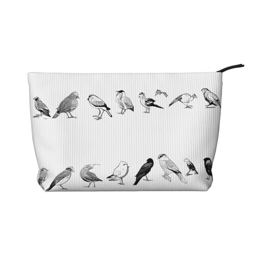 Cord-Make-up-Tasche mit Reißverschluss, Kosmetiktasche für Damen, kleine Make-up-Tasche für Geldbörse, tragbare Reise-Kosmetiktasche, Geschenktasche für Damen, Mädchen, Damen, Schwarze und weiße von KDUBNJDS