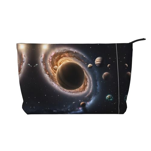Cord-Make-up-Tasche mit Reißverschluss, Kosmetiktasche für Damen, kleine Make-up-Tasche für Geldbörse, tragbare Reise-Kosmetiktasche, Geschenktasche für Damen, Mädchen, Damen, Wunderschönes Galaxy, von KDUBNJDS
